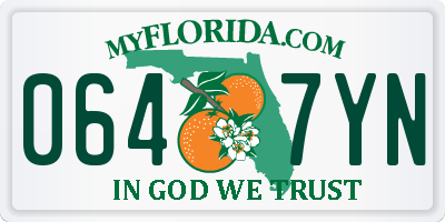 FL license plate 0647YN