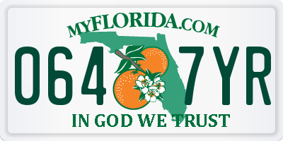 FL license plate 0647YR