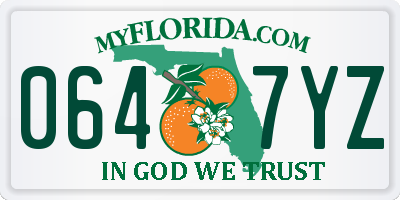 FL license plate 0647YZ