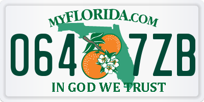 FL license plate 0647ZB