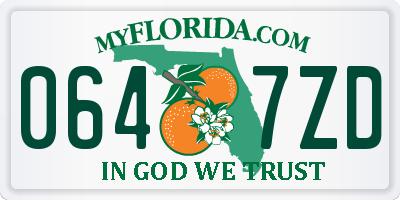 FL license plate 0647ZD