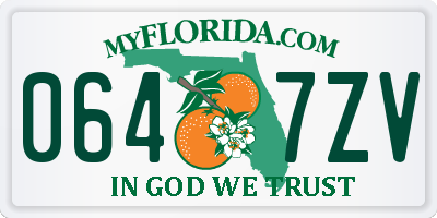FL license plate 0647ZV