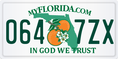 FL license plate 0647ZX
