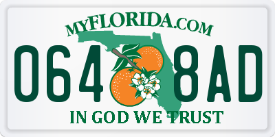 FL license plate 0648AD
