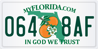 FL license plate 0648AF