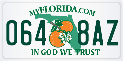 FL license plate 0648AZ