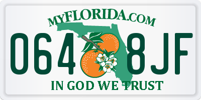 FL license plate 0648JF