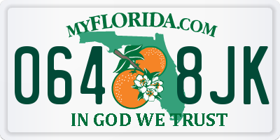 FL license plate 0648JK