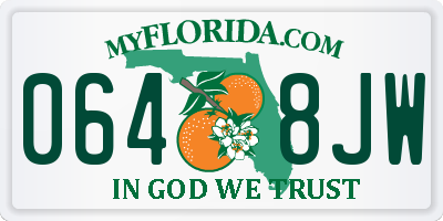 FL license plate 0648JW