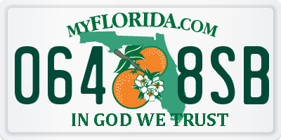 FL license plate 0648SB