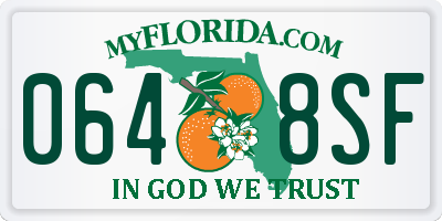 FL license plate 0648SF