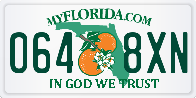FL license plate 0648XN