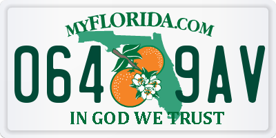 FL license plate 0649AV