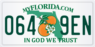 FL license plate 0649EN