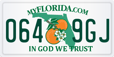 FL license plate 0649GJ