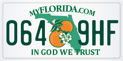 FL license plate 0649HF