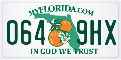 FL license plate 0649HX