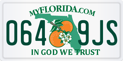 FL license plate 0649JS