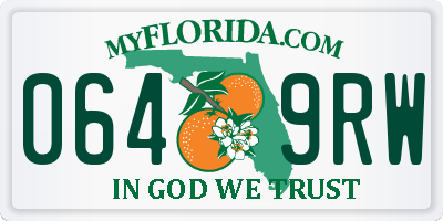FL license plate 0649RW
