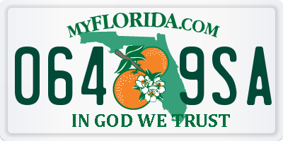 FL license plate 0649SA