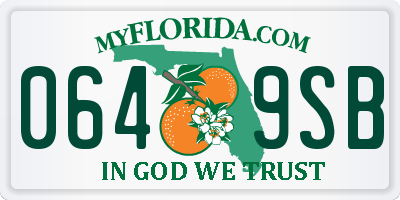 FL license plate 0649SB