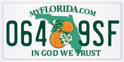 FL license plate 0649SF