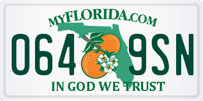 FL license plate 0649SN