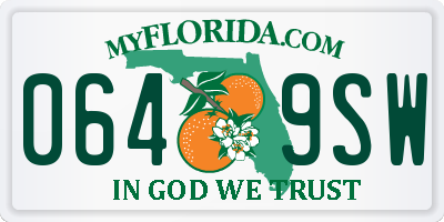 FL license plate 0649SW