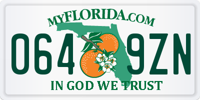 FL license plate 0649ZN