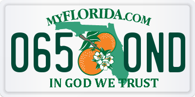 FL license plate 0650ND