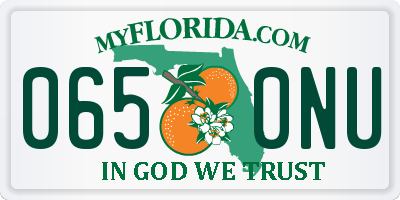 FL license plate 0650NU