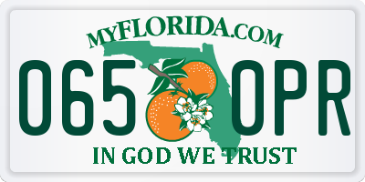 FL license plate 0650PR