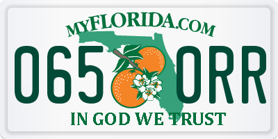 FL license plate 0650RR