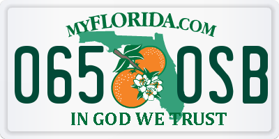 FL license plate 0650SB