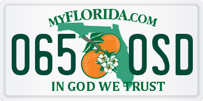FL license plate 0650SD