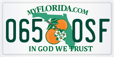 FL license plate 0650SF