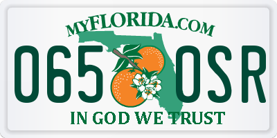 FL license plate 0650SR