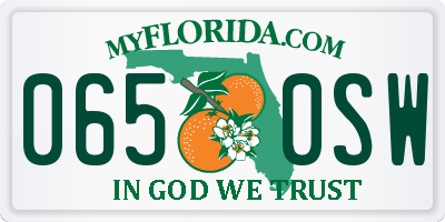 FL license plate 0650SW