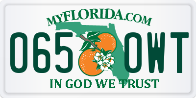 FL license plate 0650WT