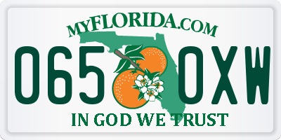 FL license plate 0650XW