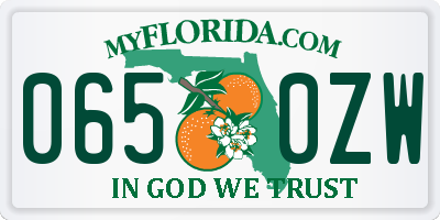 FL license plate 0650ZW