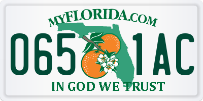 FL license plate 0651AC