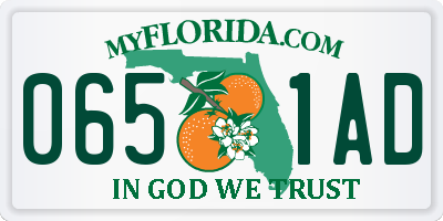 FL license plate 0651AD
