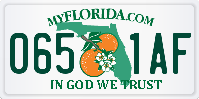 FL license plate 0651AF