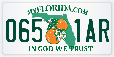 FL license plate 0651AR