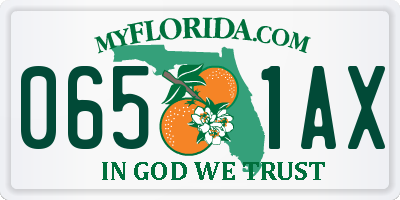 FL license plate 0651AX