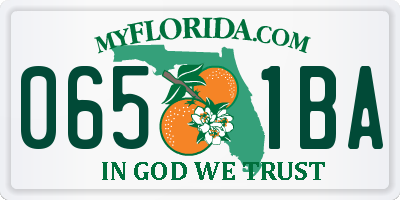 FL license plate 0651BA