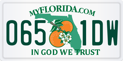 FL license plate 0651DW