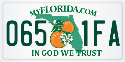 FL license plate 0651FA