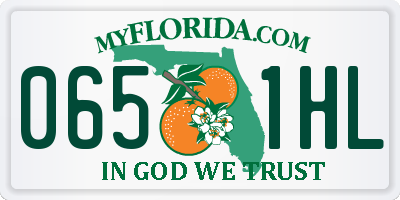FL license plate 0651HL